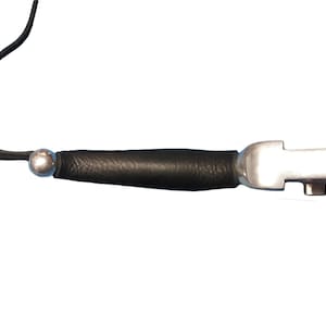 Black Leather Motorcycle Heavy Duty Lever Cover Wraps for HD No Fringe w/ Beads