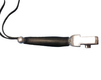 Schwarze Leder Motorrad Hochleistungs Hebel Abdeckung Wraps für HD Keine Franse w / Perlen