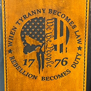 When Tyranny Becomes Law Leather Fender Panel Bib For Harley Davidson Motorcycles