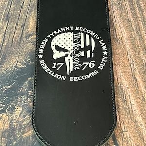 MCD Black When Tyranny Becomes Law Leather Fender Panel Bib For Harley Davidson Motorcycles