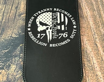 MCD Black When Tyranny Becomes Law Leather Fender Panel Bib For Harley Davidson Motorcycles