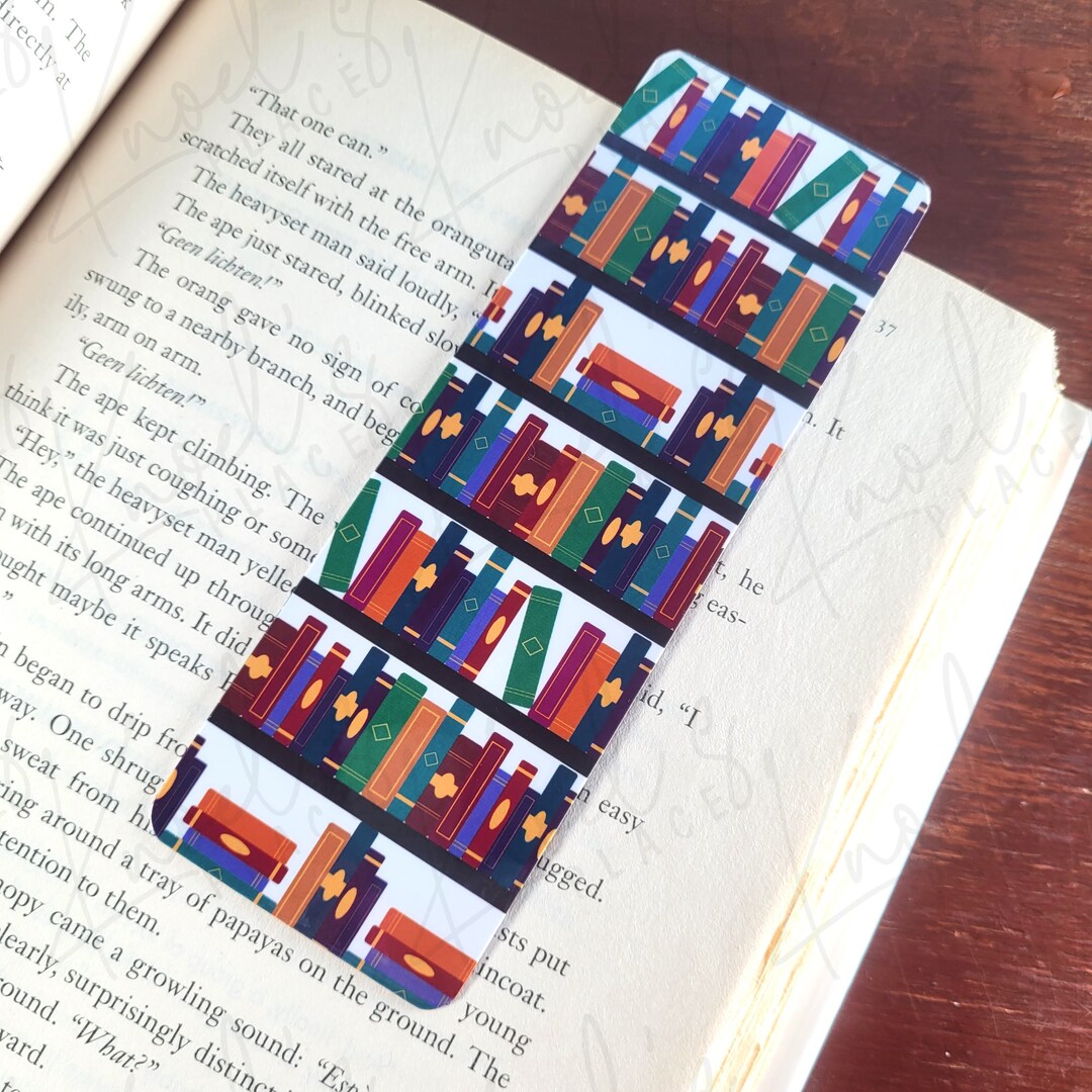 Library Shelf Pattern Shelf Love Library Bookshelf Pattern Bookmark Unique Gift for Avid ...