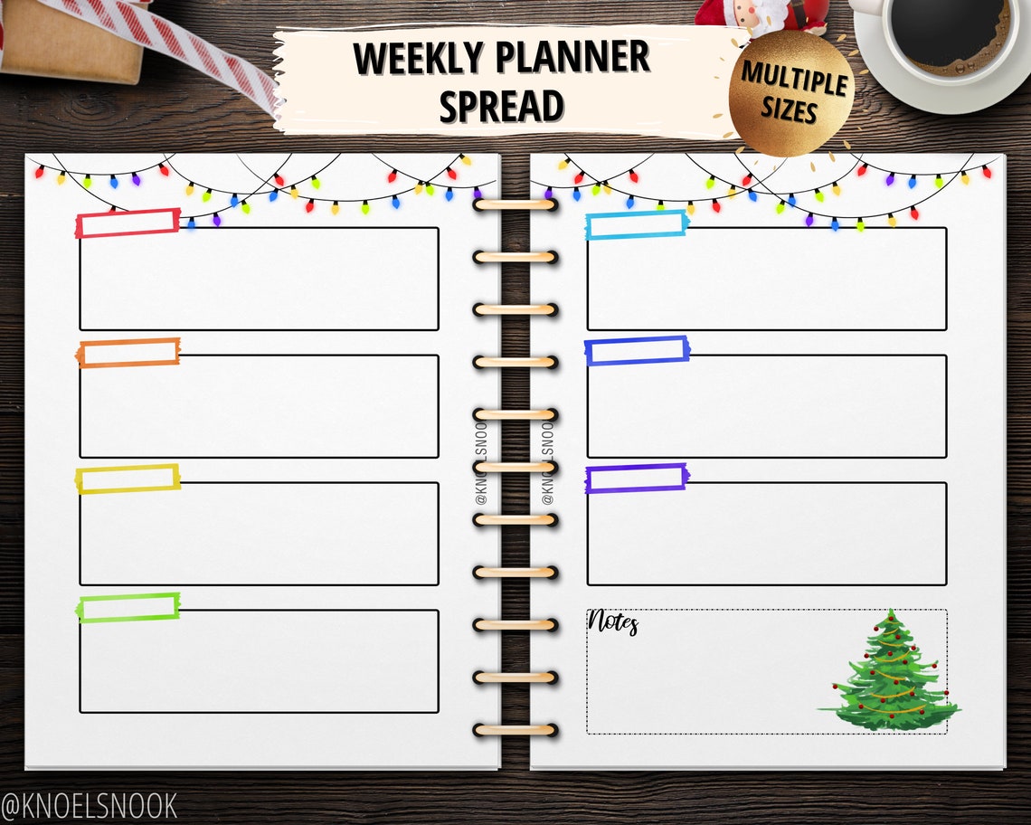PRINTABLE Happy Planner Winter Christmas Tree Watercolor Art DIY Bullet ...