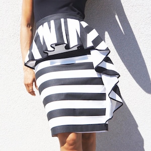 Seite Rüschen Peplum Rock