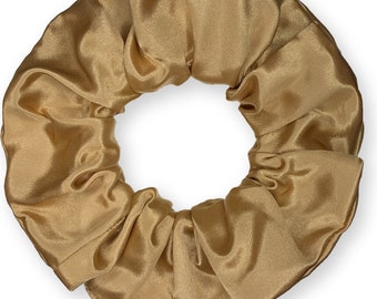 Satin Scrunchies Elegant Bridal Formal Ponytail Holders Bridesmaids Party Fancy Made in the USA Khaki