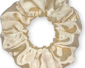 Satin Scrunchies Elegant Bridal Formal Ponytail Holders Bridesmaids Party Fancy Made in the USA Pearl