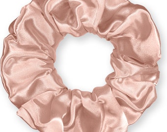 Satin Scrunchies Elegant Bridal Formal Ponytail Holders Bridesmaids Party Fancy Made in the USA Blush