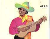 Vintage Duro Decal Retro Mexican Man Folk Southwestern Spanish Latino 421C