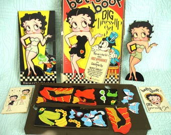 Vintage Betty Boop Big Dress Up Set Colorforms Stick Clothes 30's Toy Shop