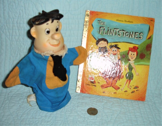 60s Knickerbocker Flintstone Barney Rubble Rubber doll/フリント