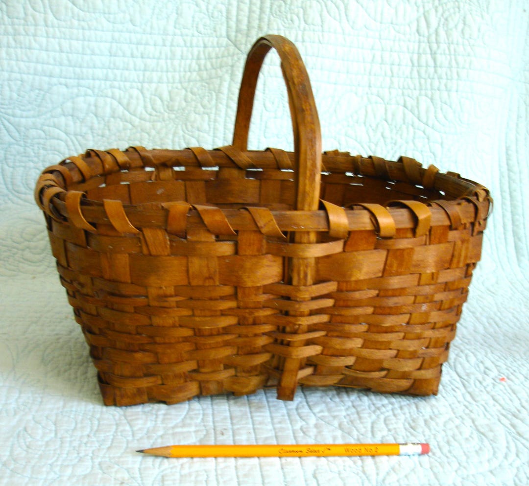 Antique Splint Wood Gathering Market Basket, New England B18 - Etsy