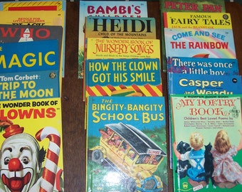 Vintage 1940's - 1960's Wonder Books, A Wonderful Collection of 16 Hard Covered, Very Collectible, Great Selection