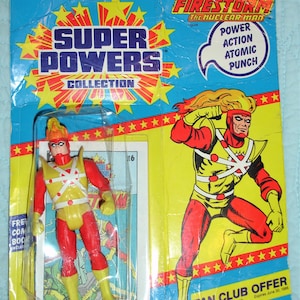 Kenner Super Powers DC Comics Firestorm MOC, Unopened on Card, Card Creased and Bubble Dented