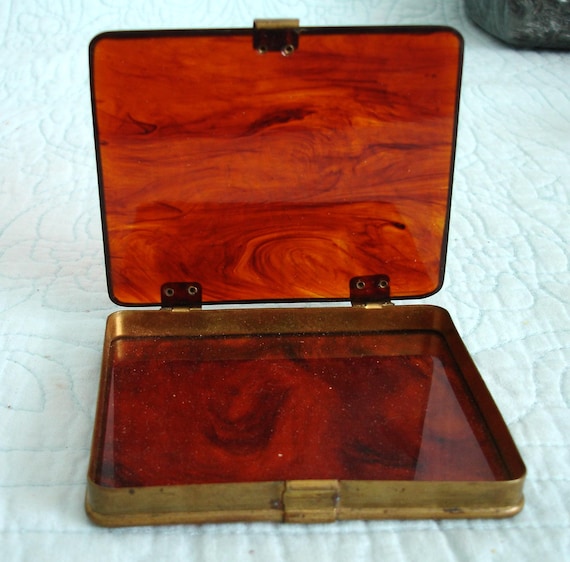 celluloid cigarette case Vintage Hand & Compact Antique Faux Tortoise Shell Celluloid