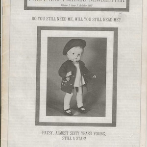 Vintage Patsy and Friends Newsletter Effanbee Doll Collector Magazine 1987 to 1992