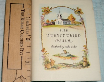 Tasha Tudor COLLECTIBLE MINIATURE  Book, The Twenty Third Psalm, 1st Edition 1965, Like New, Leather Bound, Gold Gilt