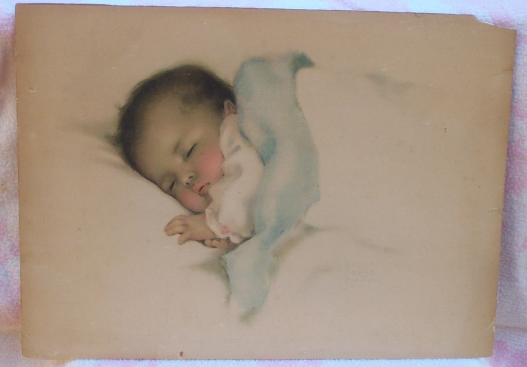 絵画 BABY BABY Bessie Pease Gutmann Original Print Awakening Vintage Art