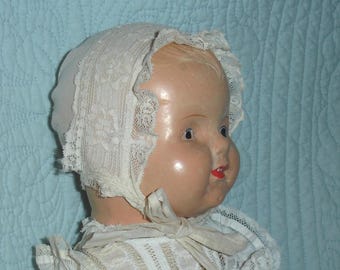 Rare Antique Baby Hendren Doll 20" Composition Head Cloth Body 1930s