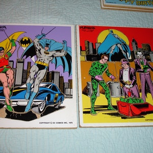 DC Comics Playskool Puzzles Vintage Wooden Childrens Batmobile Villians