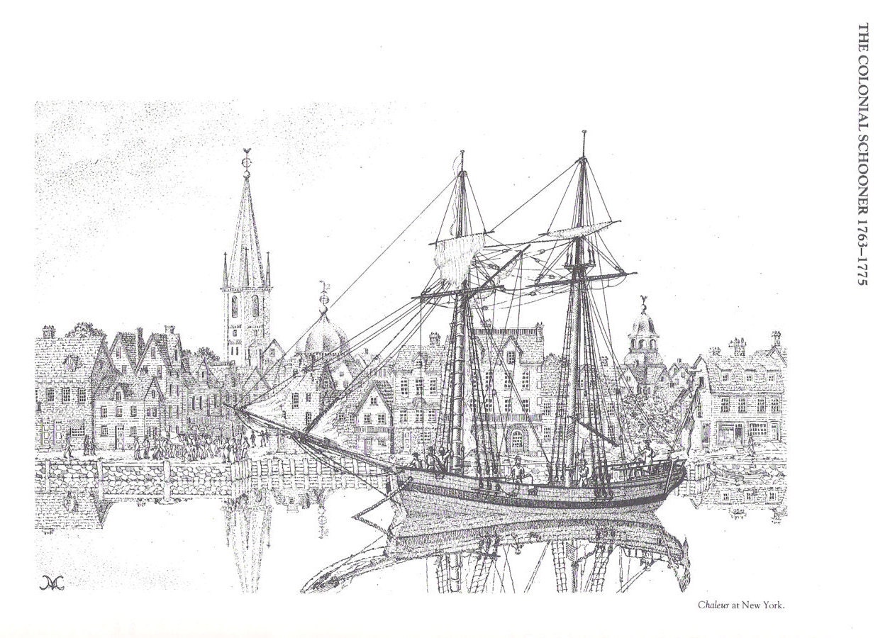 THE COLONIAL SCHOONER 1763 - 1775 Harold M. Hahn Signed and