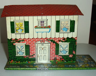 RARE Dollhouse 1949 Ohio Art Tin Midget Manor