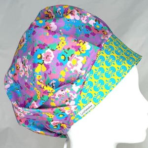 Surgical Cap for Women, Bouffant Style Scrub Hat for Long Hair, Adjustable