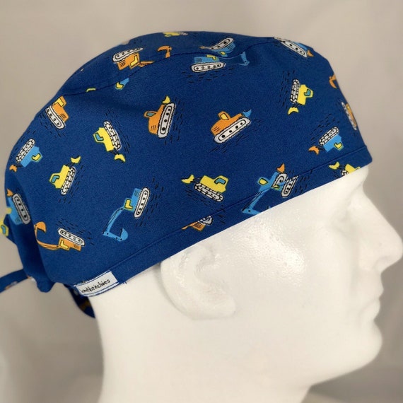 Blue PRETYZOOM Moon Star Printed Surgical Hat Cotton Scrub Cap Adjustable Medical Hat for Doctor Nurse