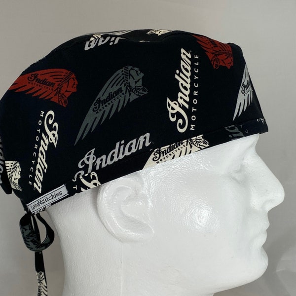 Vintage Brand Indian Motorcycle Mens Fitted surgical cap surgeon hat Fitted caps scrub hats for Men Surgery Minimalist LoveNstitchies Black