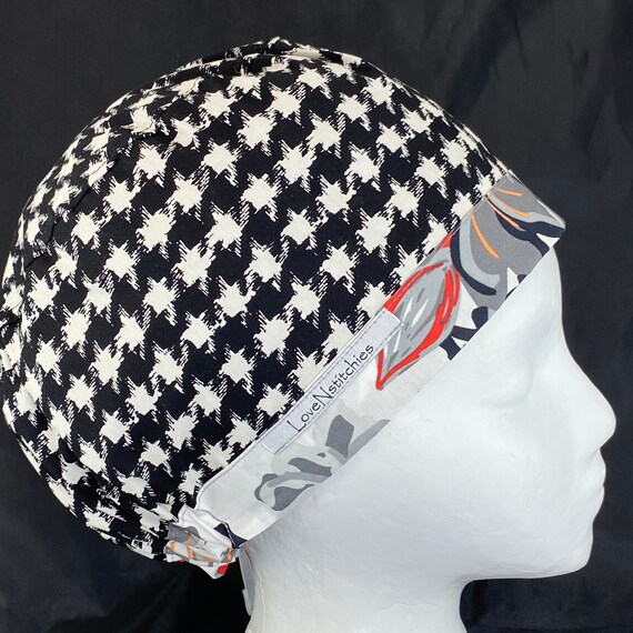 White Floral Surgical Cap Scrub Hats 