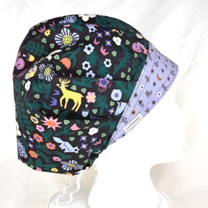 Surgical Cap for Women, Bouffant Style Scrub Hat for Long Hair, Adjustable