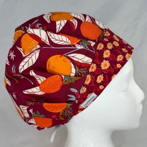 Red Spice Surgical Cap for Women, Bouffant Style Scrub Hat for Long Hair, Adjustable