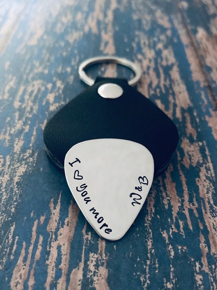 I love you more Guitar Pick with Date or Initials Option and | Etsy