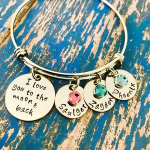I Love You to the Moon & Back Personalized Circle and Swarovski Crystal ...