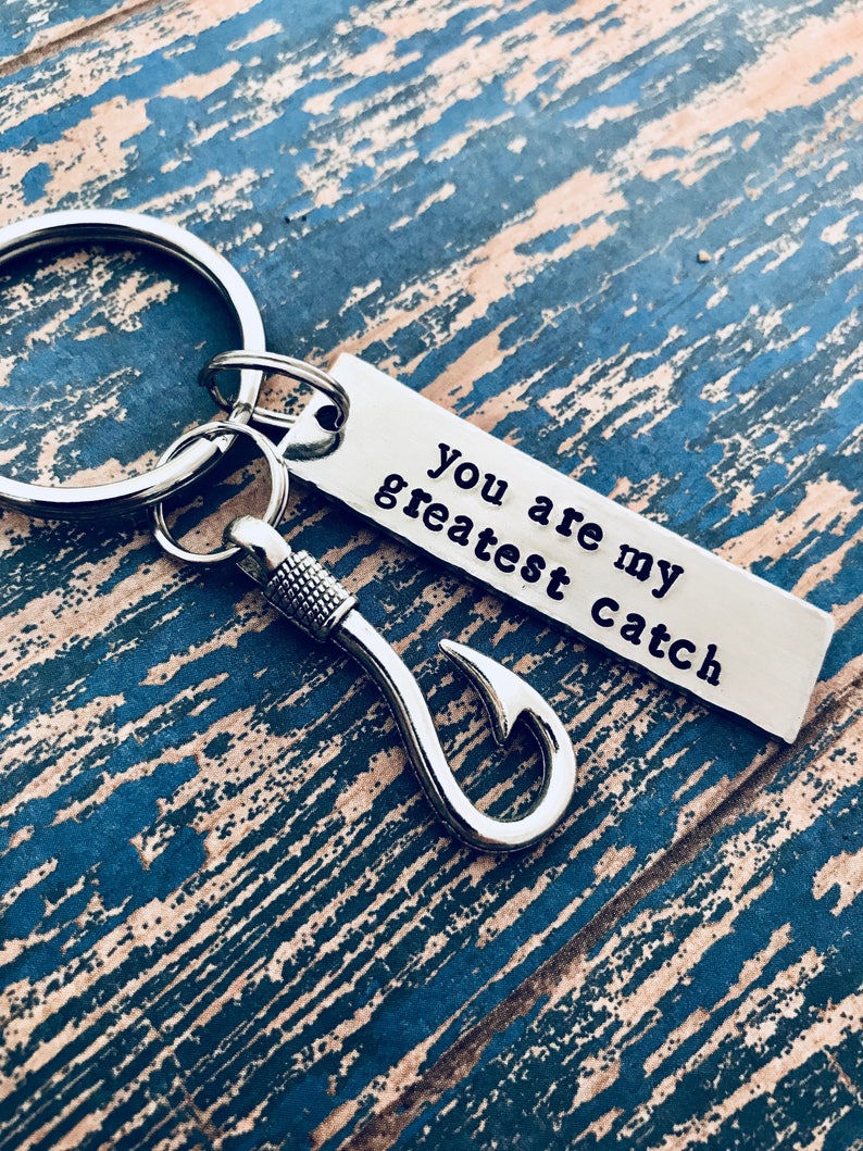 You are my greatest catch Keychain with Hook Charm, Boyfriend Gift, My Best Catch, READY TO SHIP, greatest catch key ring, fishing gift image 3