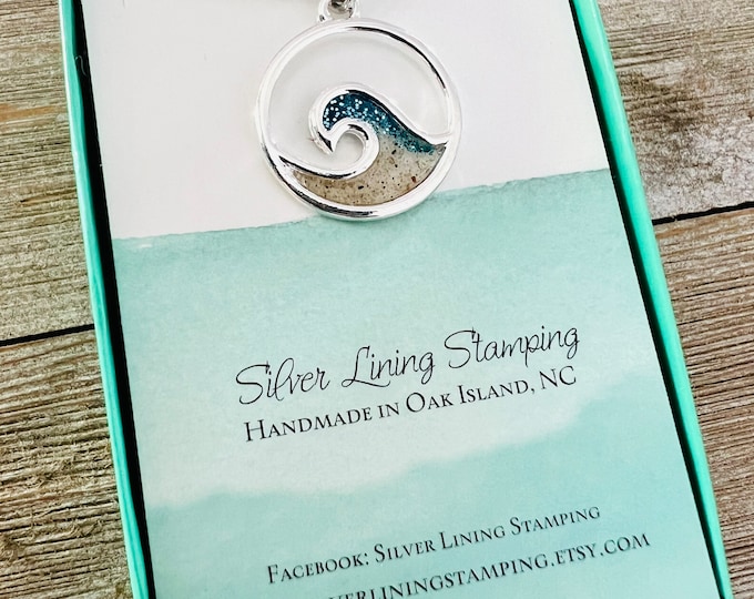 Island Sand Wave Necklace Jewelry: Oak Island, Folley Beach-Charleston, Ocean Isle, Holden Beach, Sunset Beach, Southport NC