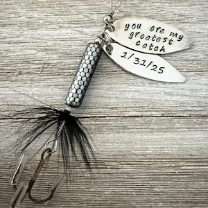 You are my greatest catch fishing lure, custom date, Valentine's fishing, boyfriend husband gift, personalized wedding, 10 year anniversary image 3