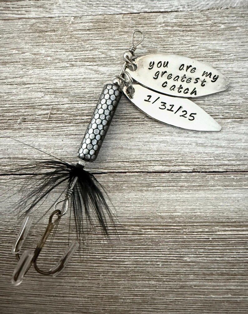 You are my greatest catch fishing lure, custom date, Valentine's fishing, boyfriend husband gift, personalized wedding, 10 year anniversary image 3