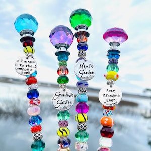 Fairy wand, personalized garden stake, sun catcher, glass garden art, Mother’s Day garden gift, beaded garden art