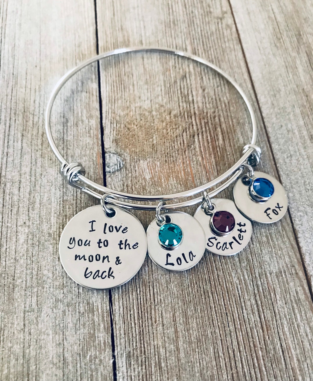 I Love You to the Moon & Back Personalized Circle and Swarovski Crystal ...