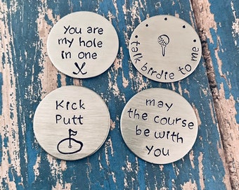 Golf Ball Markers Personalized Magnetic Set of 4, Father's Day, Golf Gift, Golfing Gift, Engraved golf marker