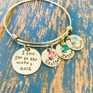 I Love You to the Moon & Back Personalized Circle and Swarovski Crystal ...