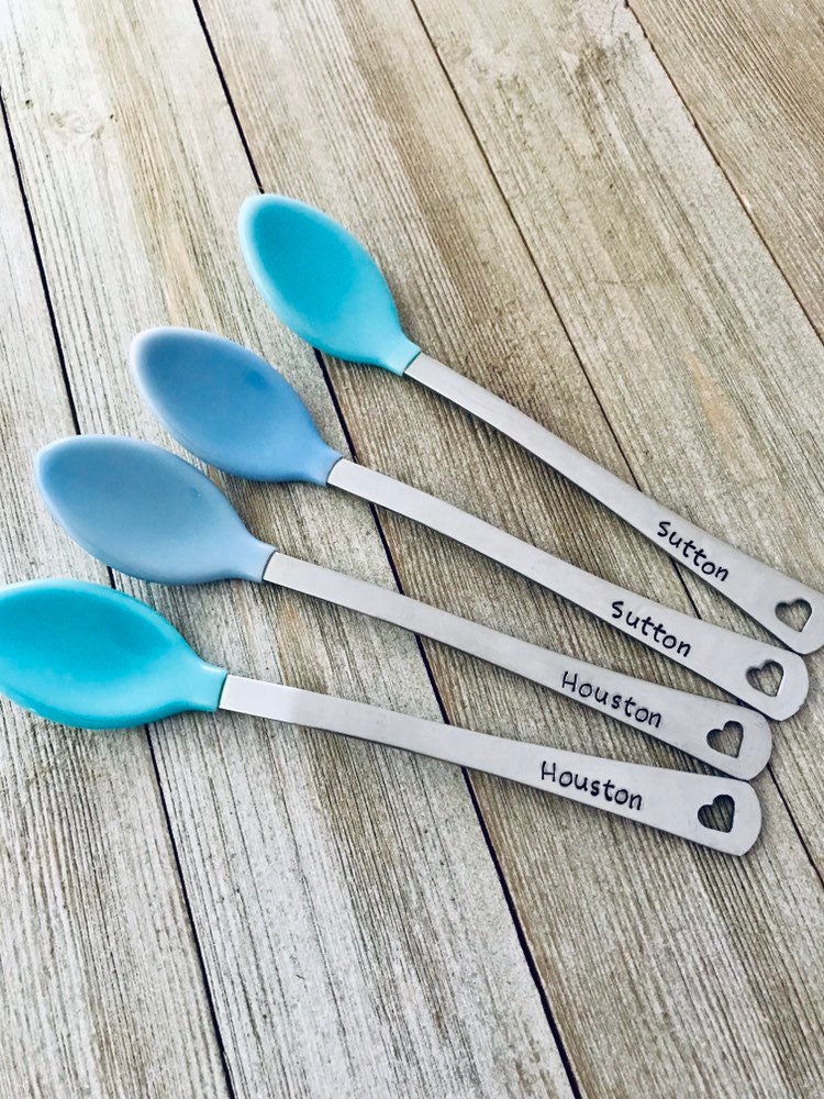 Set of 2 Baby Spoons Personalized With Names or Initials 
