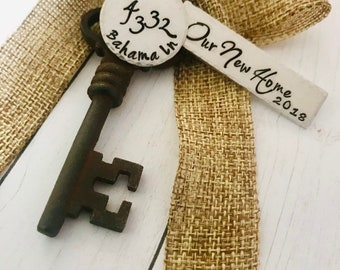 Our New Home 2022 Antique Skeleton Key Ornament - Mr and Mrs - Newlyweds - 1st Christmas - First Home - New Home - 1st Home - 1st Home