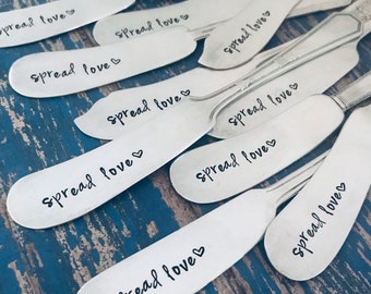 Spread Love Vintage Butter Knife Spreader, Charcuterie Knife, Spread a little love, Cheese Spreader, Bridesmaid Luncheon, Bridal Shower