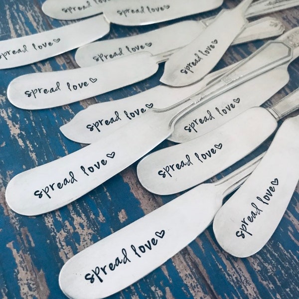 Spread Love Vintage Butter Knife Spreader, Charcuterie Knife, Spread a little love, Cheese Spreader, Bridesmaid Luncheon, Bridal Shower