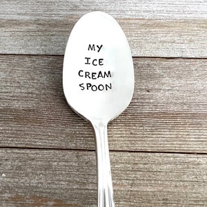 My Ice Cream Vintage Silver plated Spoon, Gift for Teen, Teen Gift, Funny Gift, READY TO SHIP, White Elephant gift, girlfriend boyfriend
