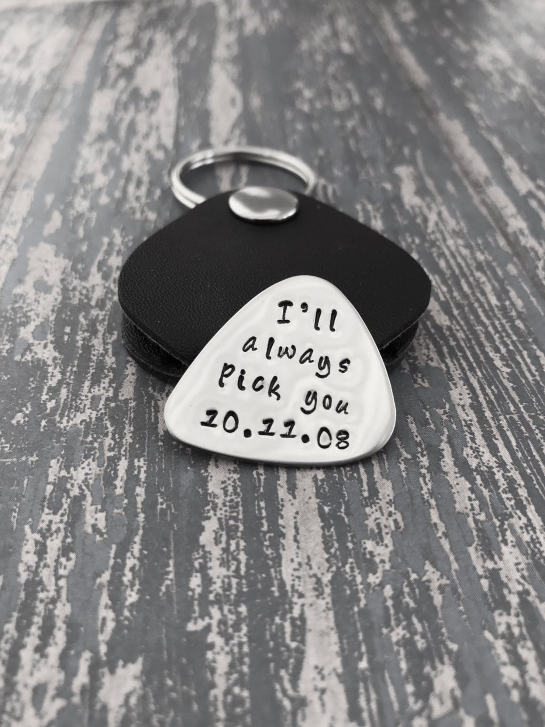I'll always pick you Guitar Pick with Date and Leather | Etsy