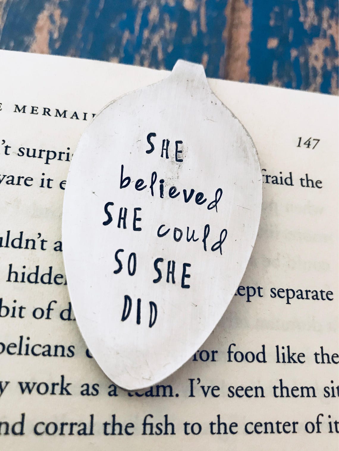 She Believed She Could so She Did Vintage Spoon Bookmark - Etsy