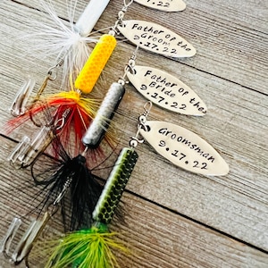 TODAY show feature Best Man Groomsman Fishing Lure Hand Stamped with Date Option - Engraved - Wedding - Best Man Gift - Groomsman Gift