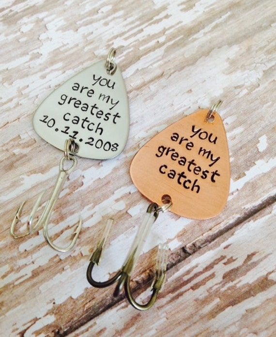 You Are My Greatest Catch Fishing Lure Hand Stamped With Date Option,  Fishing Gift, Fishing Wedding, Valentine's Day Lure, Custom Fishing -   Sweden